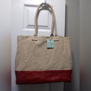 Hobo Canvas Tote. Color Crimson. NWT.